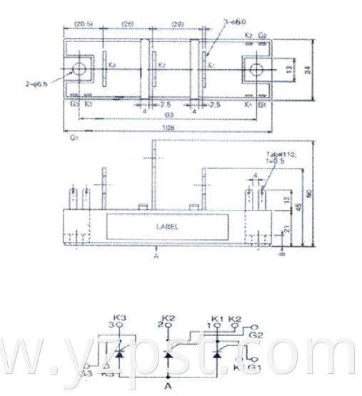 150A Triple arms thyristor module for low voltag